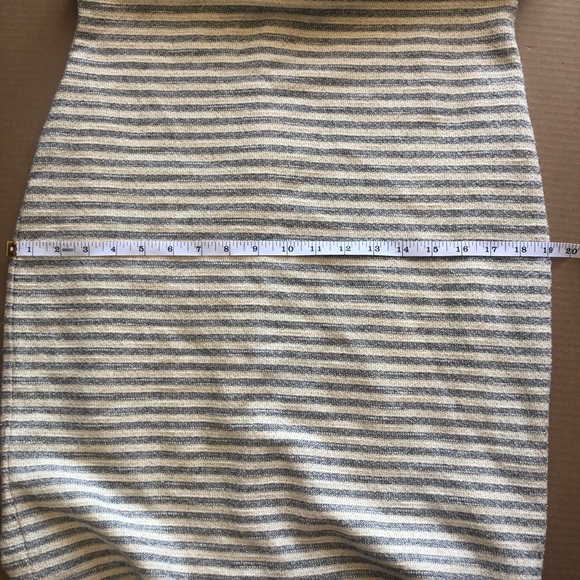 REISS Cream, Blue & Metallic Gold striped sleeveless dress - Picture 12 of 13